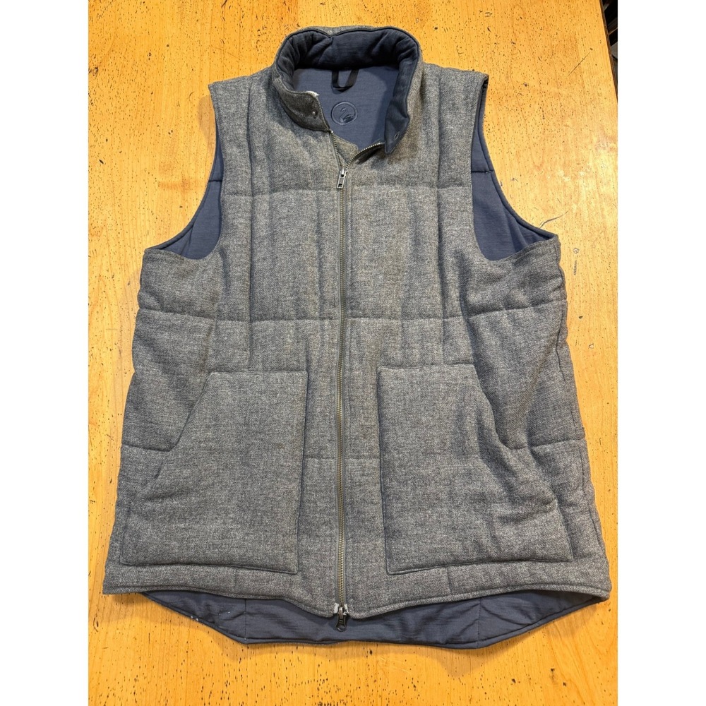Outlier Soft Core Heather Gray Vest XL Gray Quilted Full Zip Wool